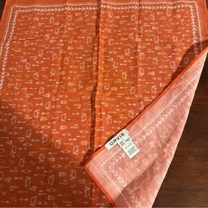 Vintage Orvis Orange Made In India Bandana Handkerchief RARE GREAT CONDITION